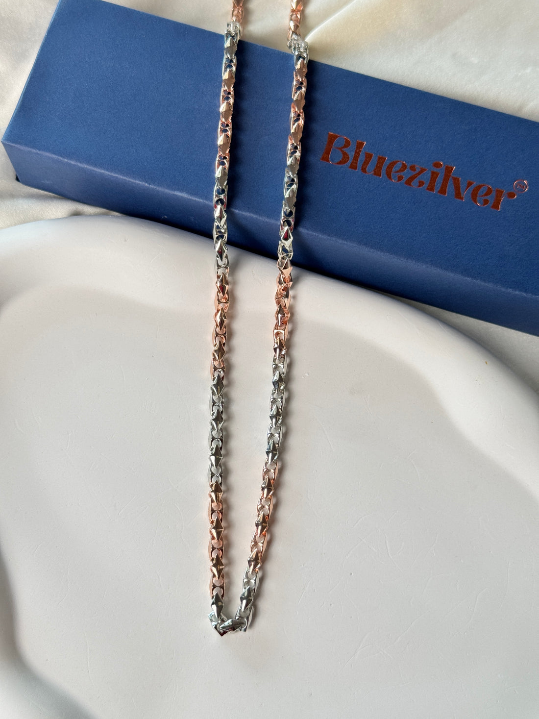 925 Silver DualTone Kaju Katali Chain