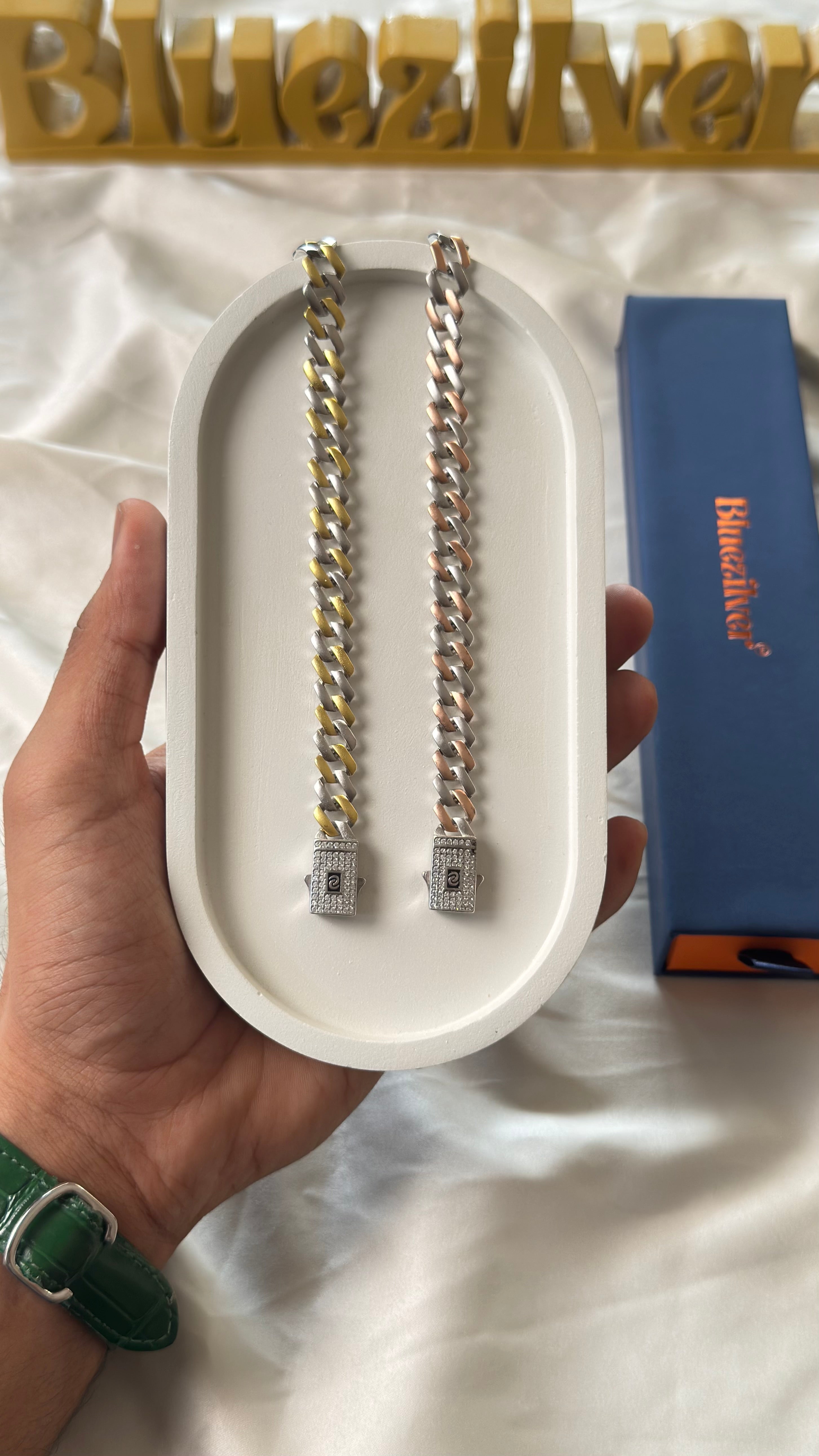925 Silver Matt Cuban Bracelet For Men