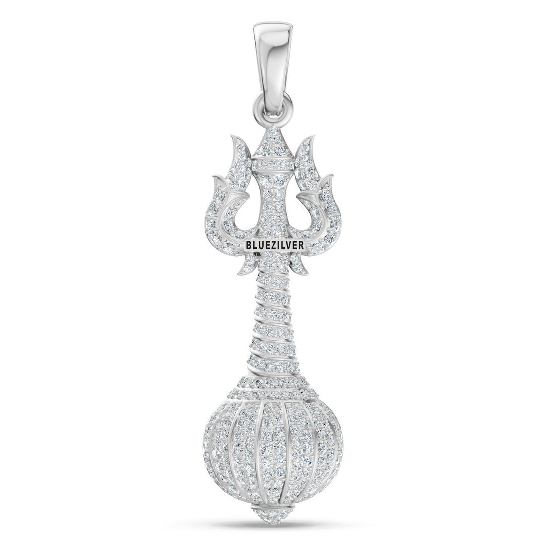 925 Silver Divine Trishul Gada Pendant