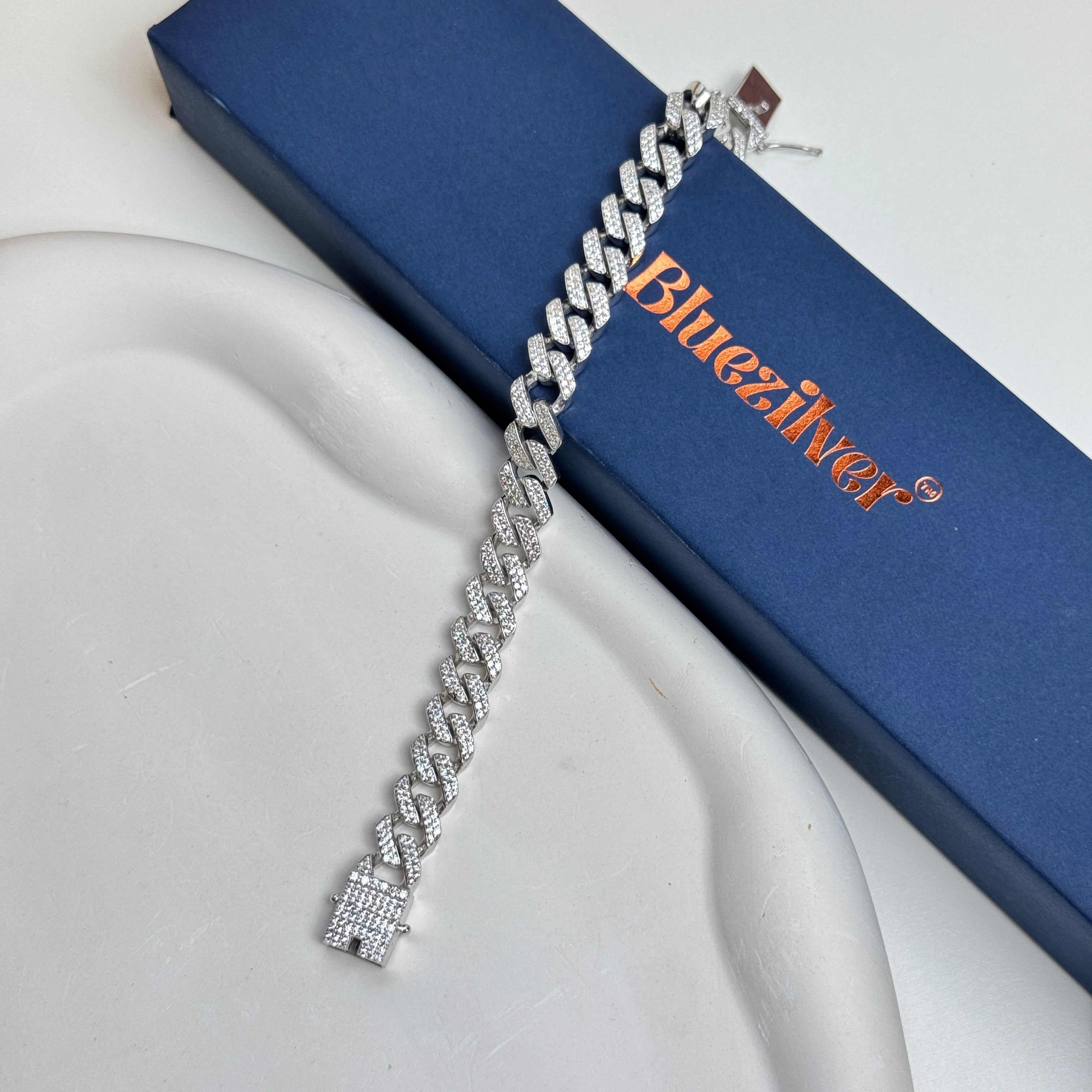 925 Silver Iced out cuban bracelet