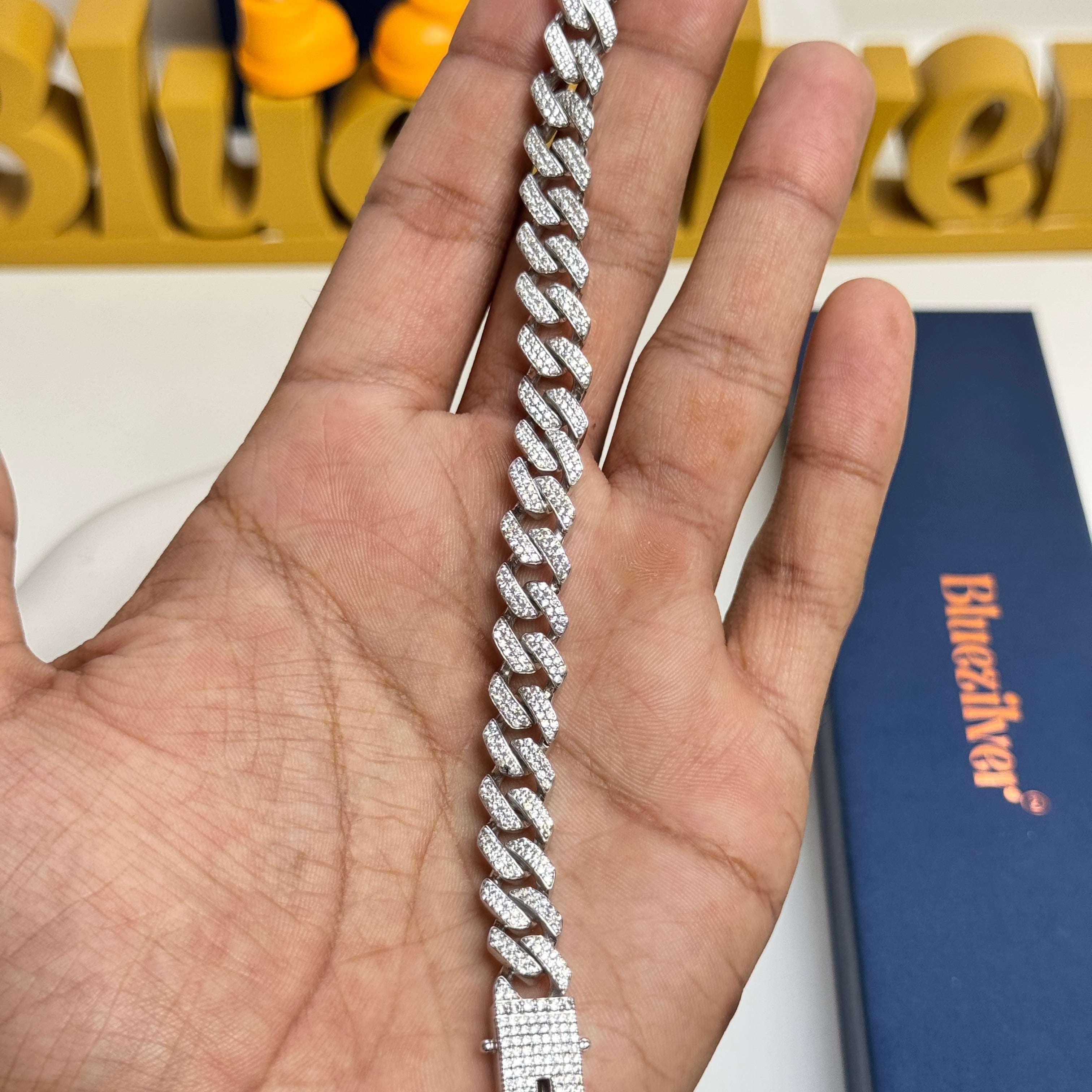 925 Silver Iced out cuban bracelet