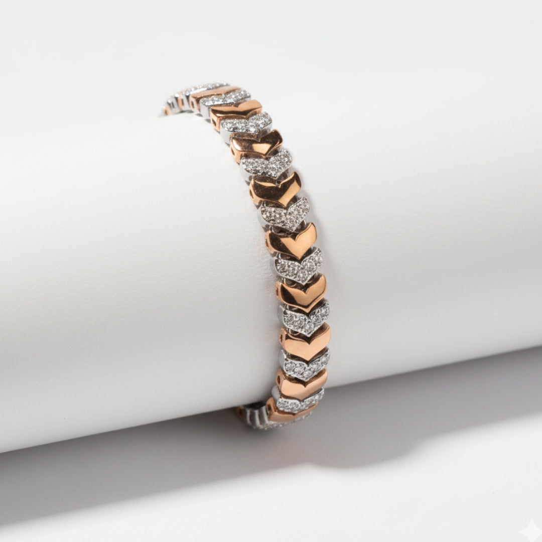 925 Silver Heart Link Bracelet