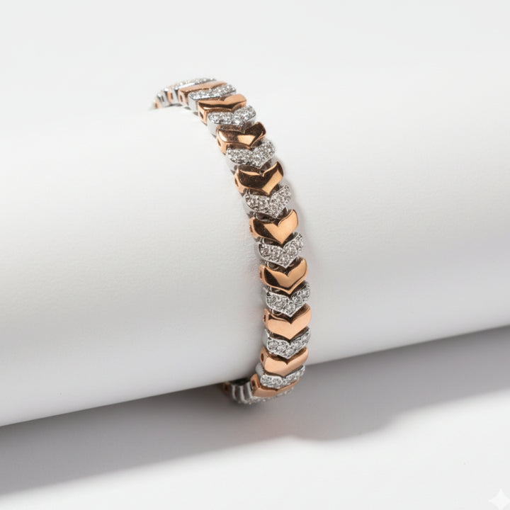 925 Silver Heart Link Bracelet