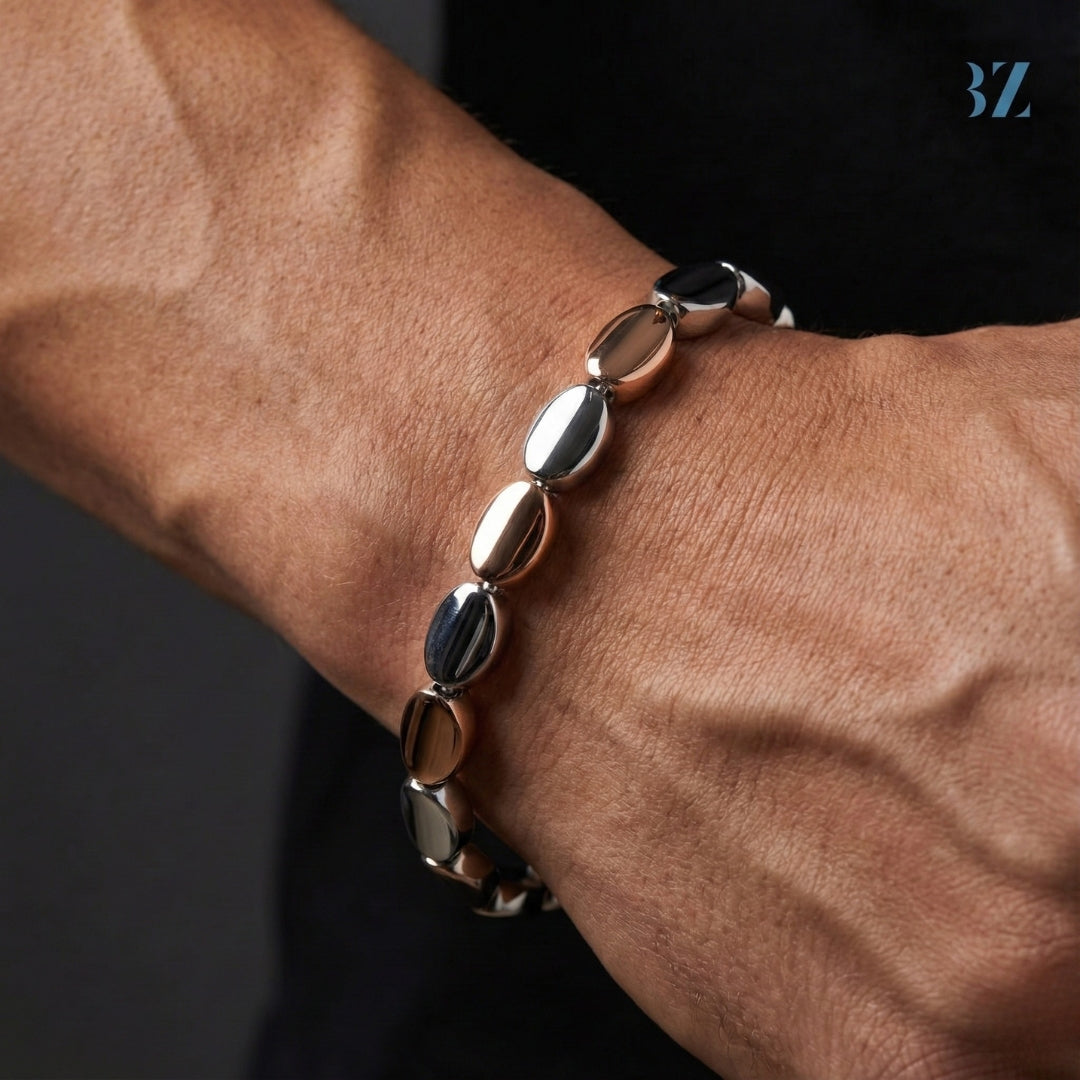 925 Silver Dual-Tone OvalLink Men’s Bracelet