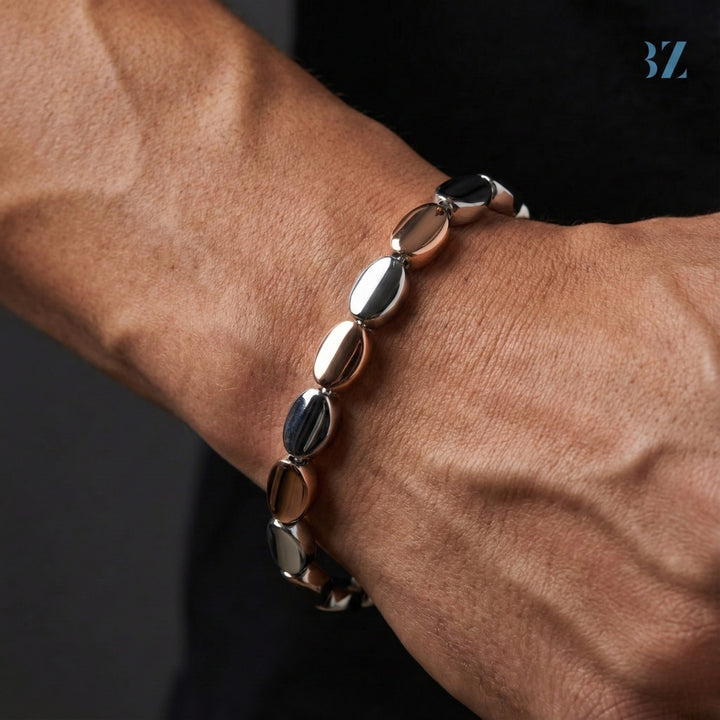 925 Silver Dual-Tone OvalLink Men’s Bracelet