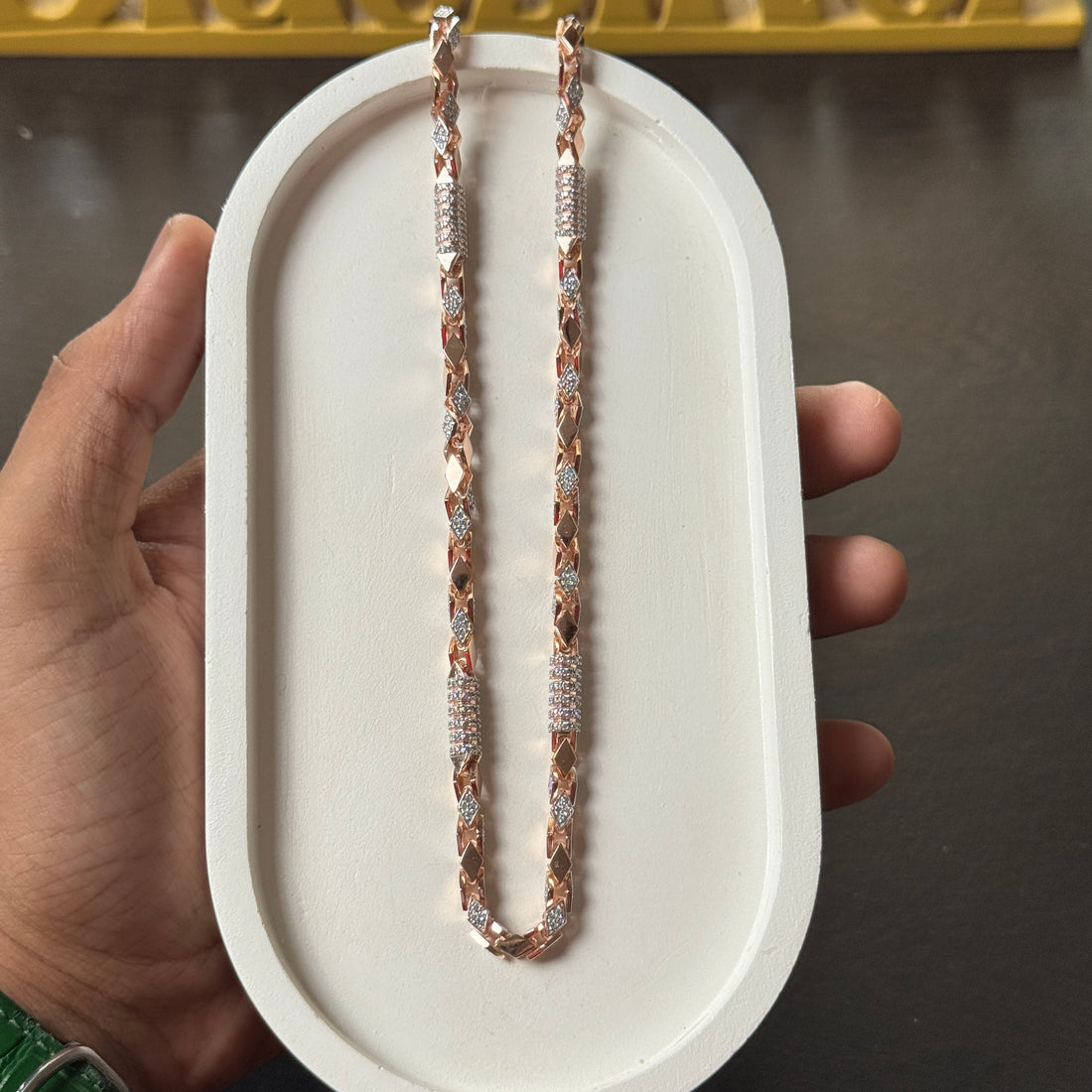 925 Silver Desginer Kaju Katali chain
