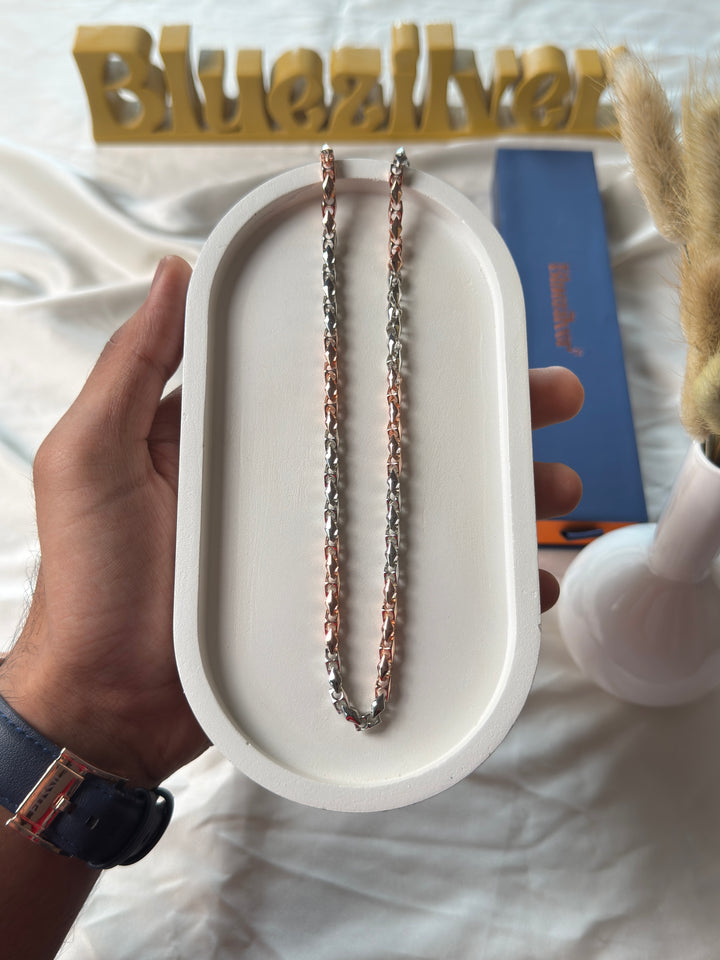 925 Silver DualTone Kaju Katali Chain