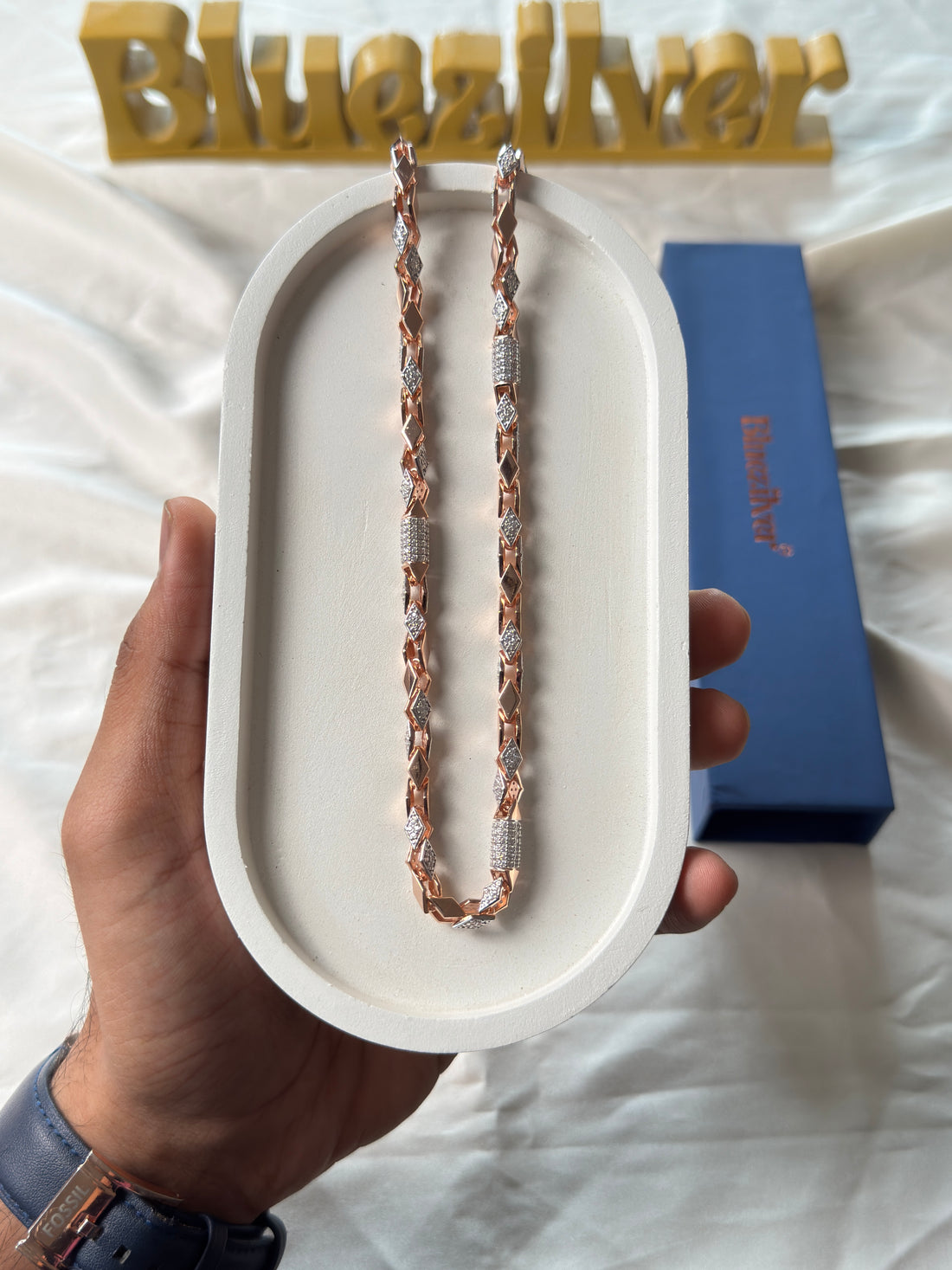 925 Silver Havy Kaju Katali Chain