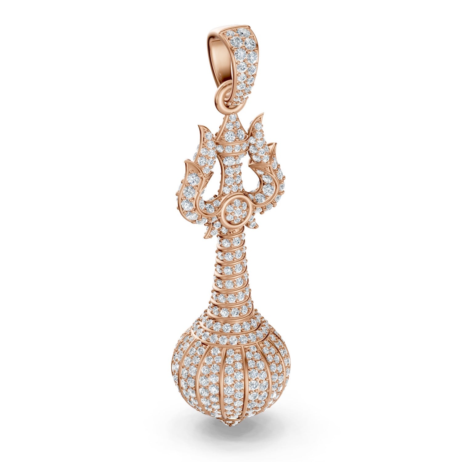925 Silver Divine Trishul Gada Pendant