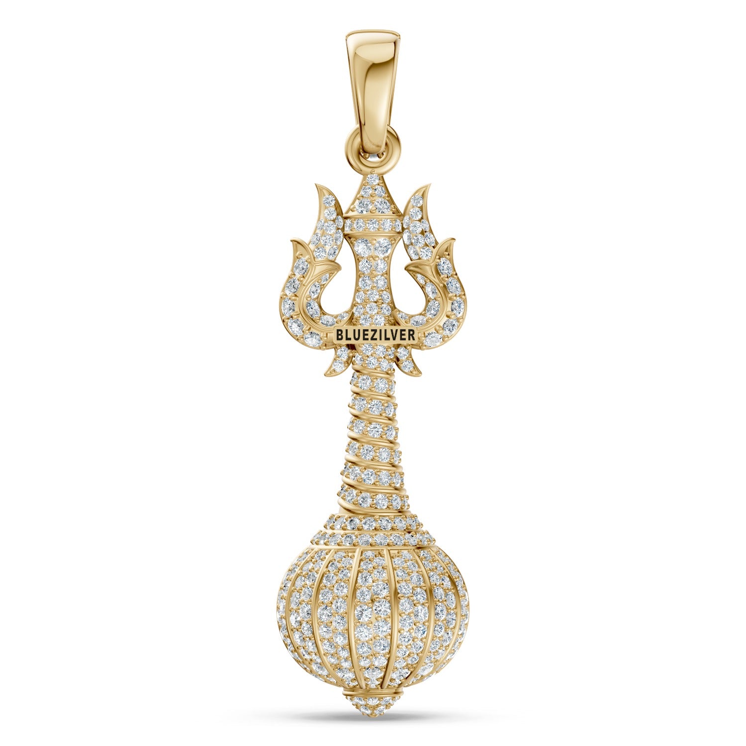 925 Silver Divine Trishul Gada Pendant