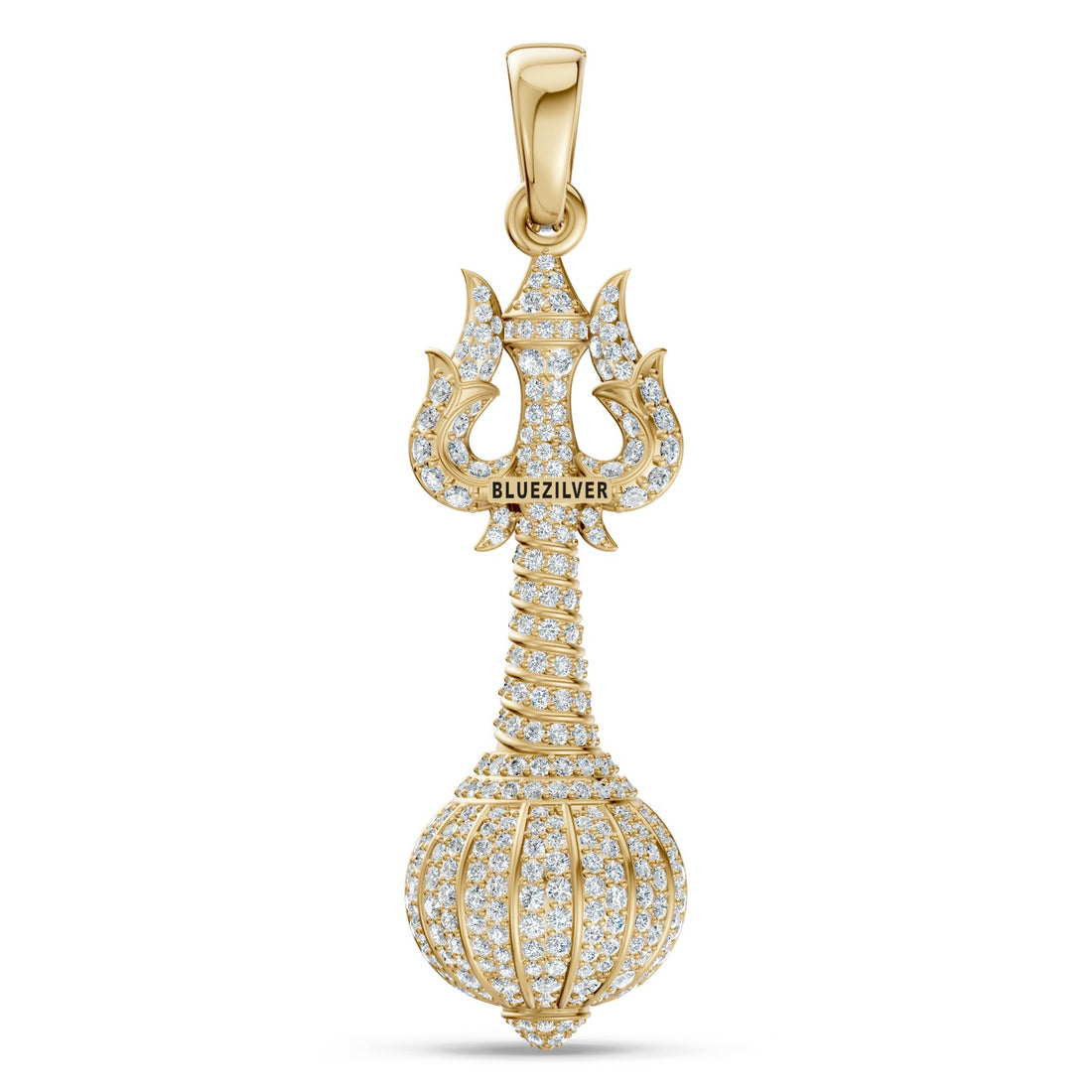 925 Silver Divine Trishul Gada Pendant