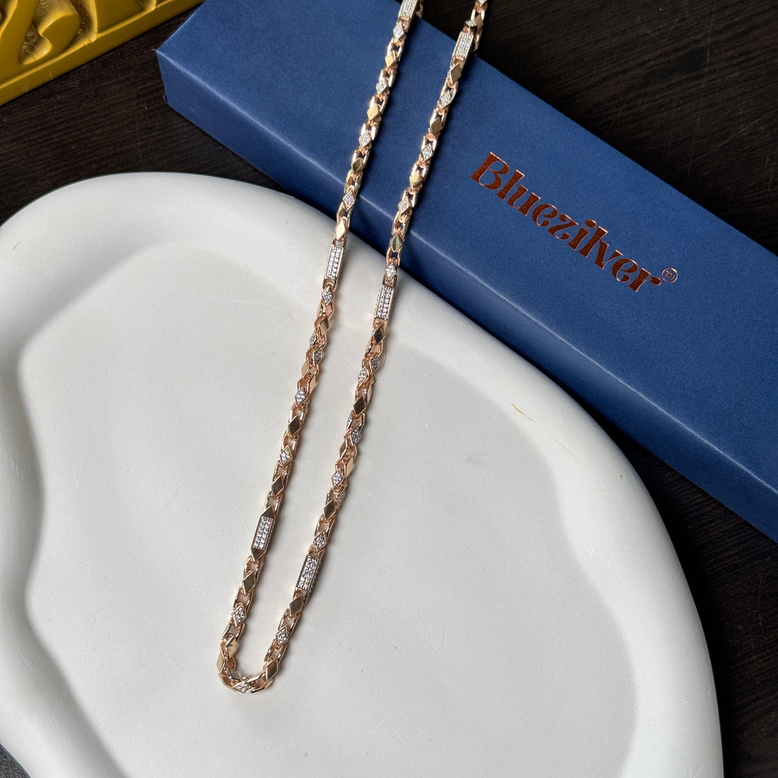 925 Silver Kaju Katli Chain For Men