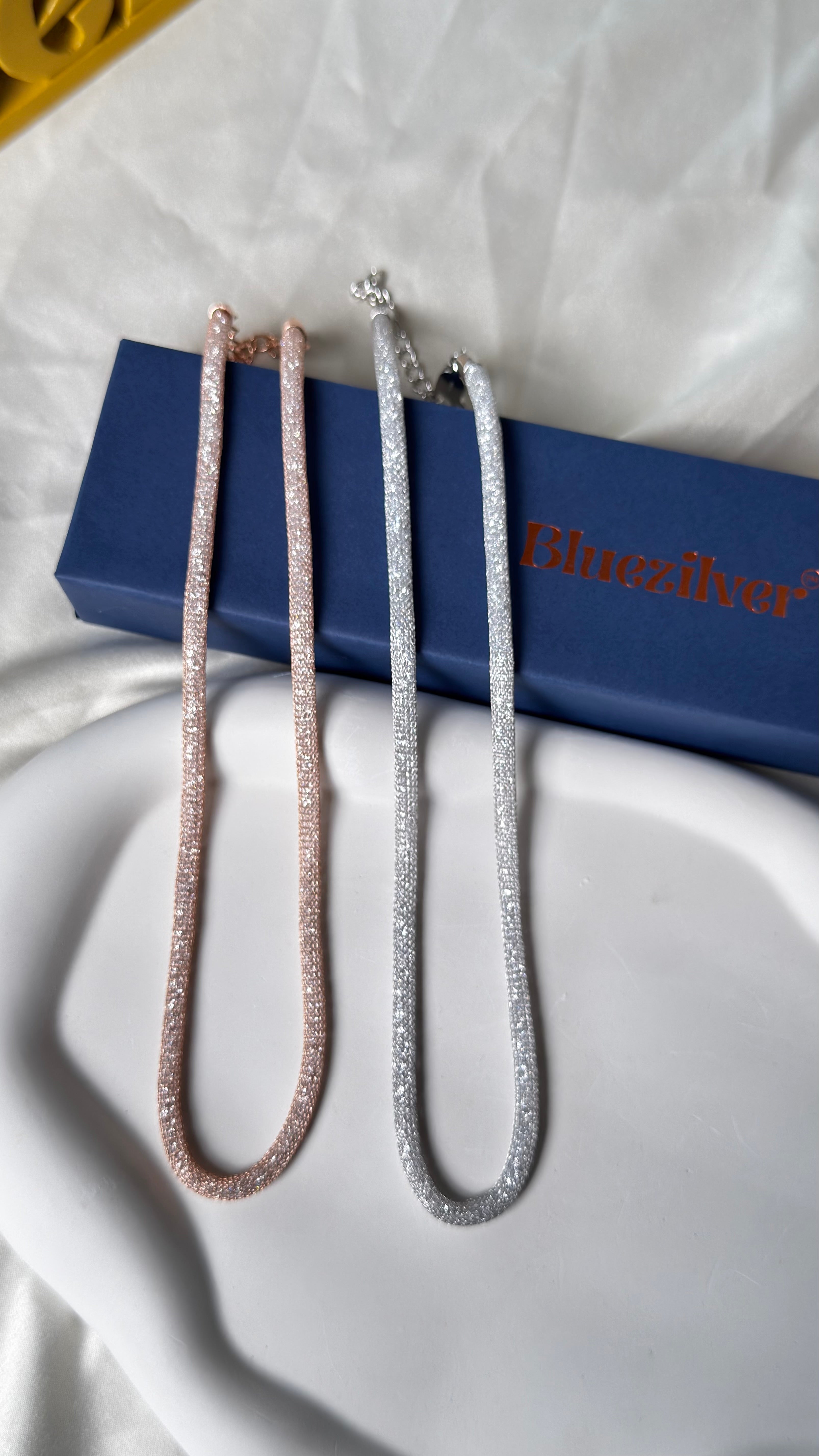 925 Silver Unisex Diamond mesh Chain