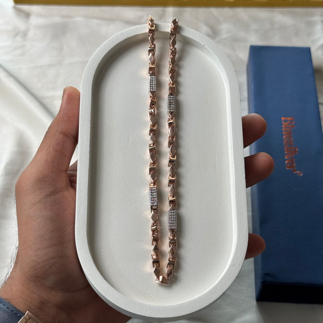 925 Silver RoseGold Choco Chain