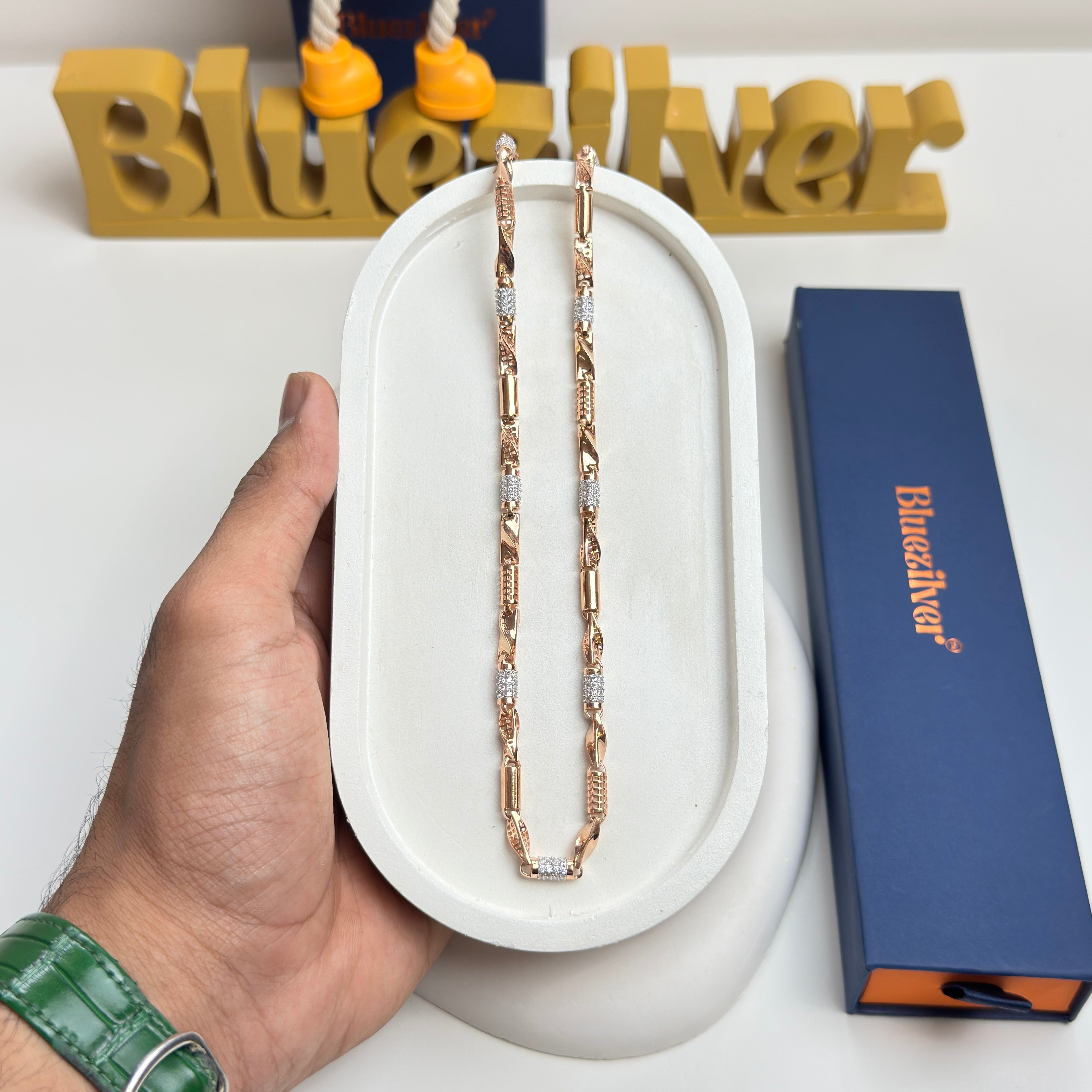 925 Silver RoseGold Luxe Twist chain