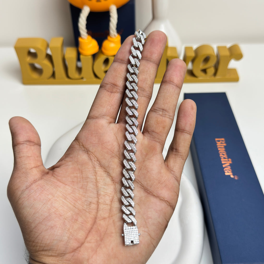 925 Silver Iced out cuban bracelet