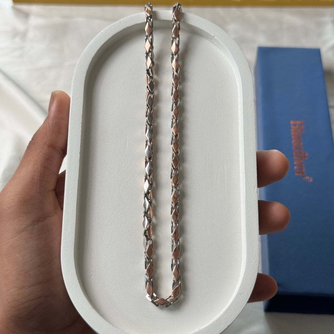 925 Silver Dual Tone Choco Chain