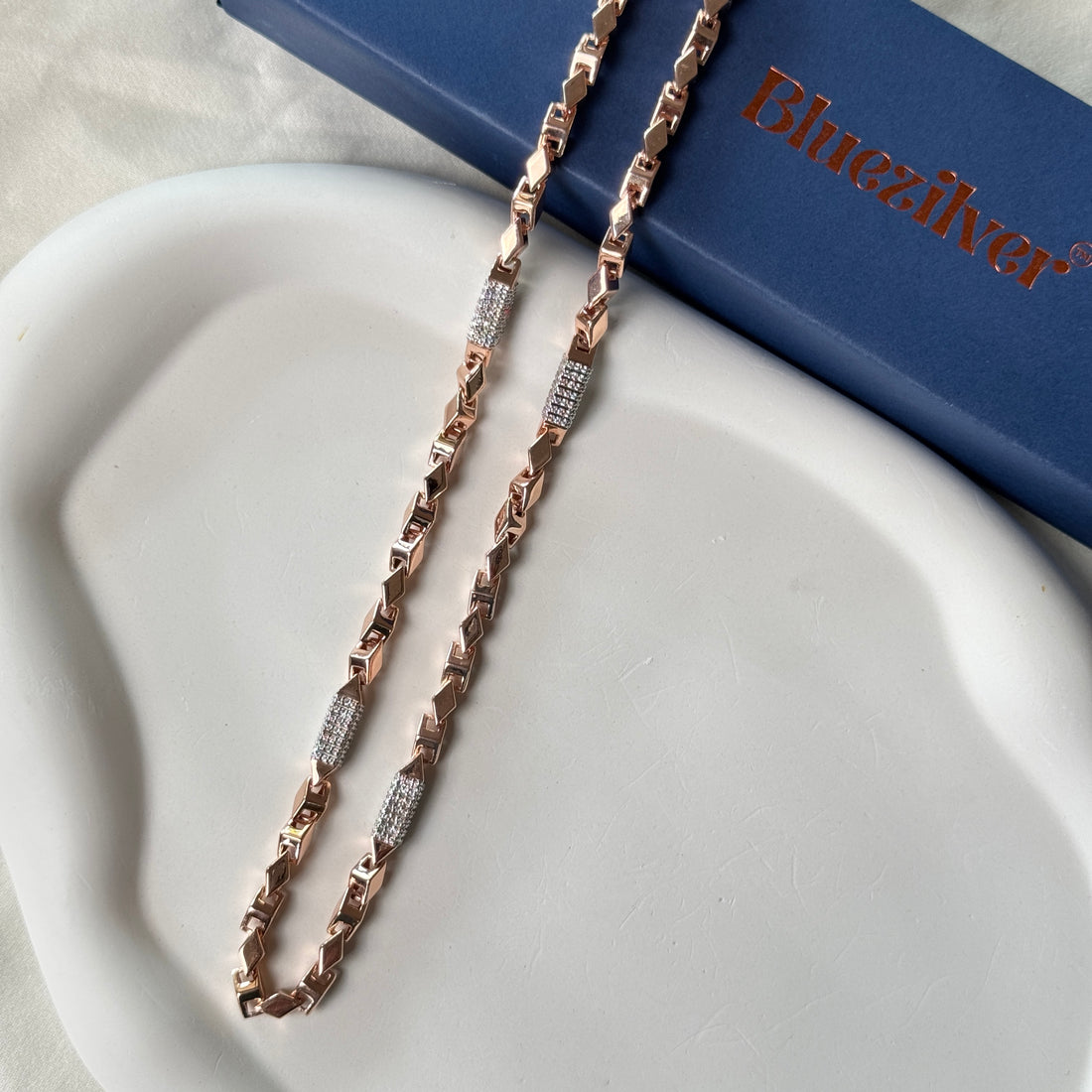 925 Silver RoseGold Choco Chain