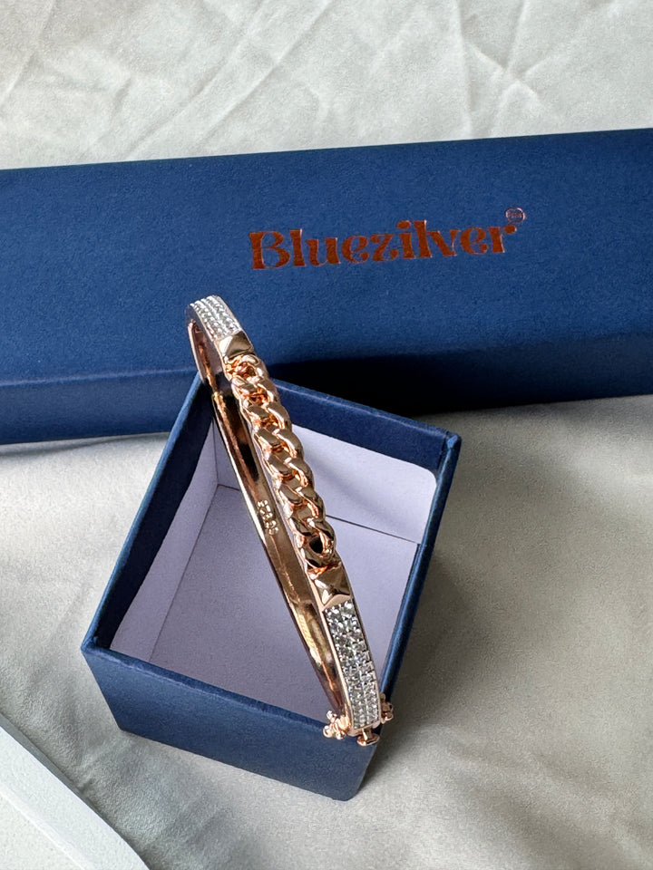 925 Silver RoseGold Cuban Kada