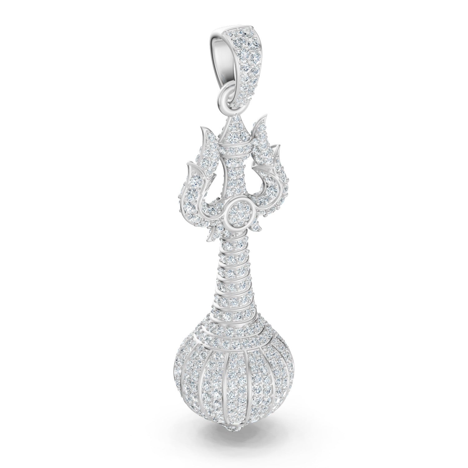 925 Silver Divine Trishul Gada Pendant