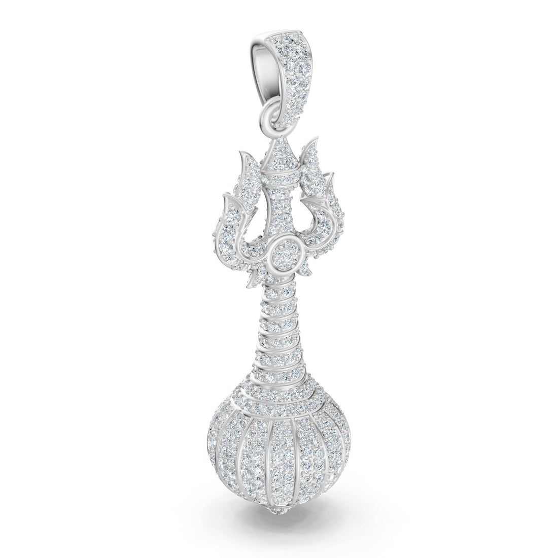 925 Silver Divine Trishul Gada Pendant