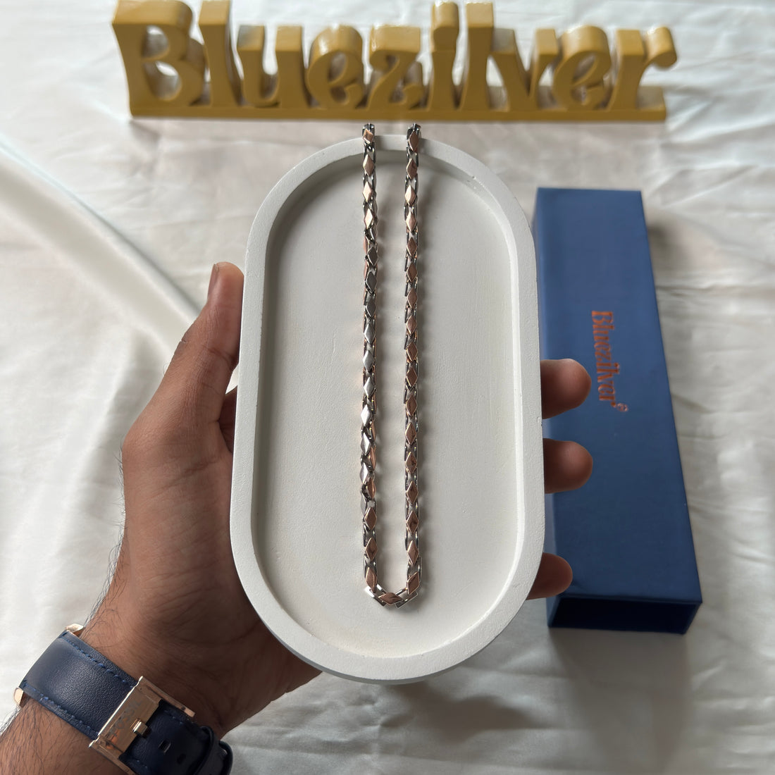 925 Silver Dual Tone Choco Chain