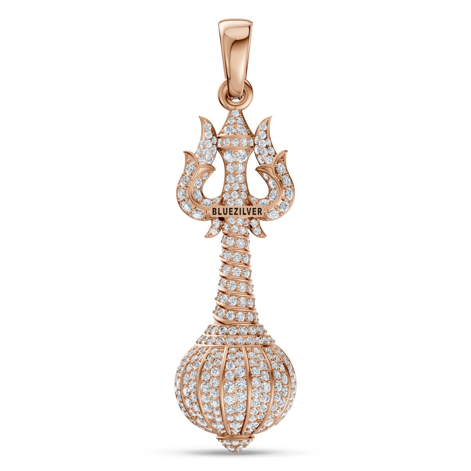 925 Silver Divine Trishul Gada Pendant