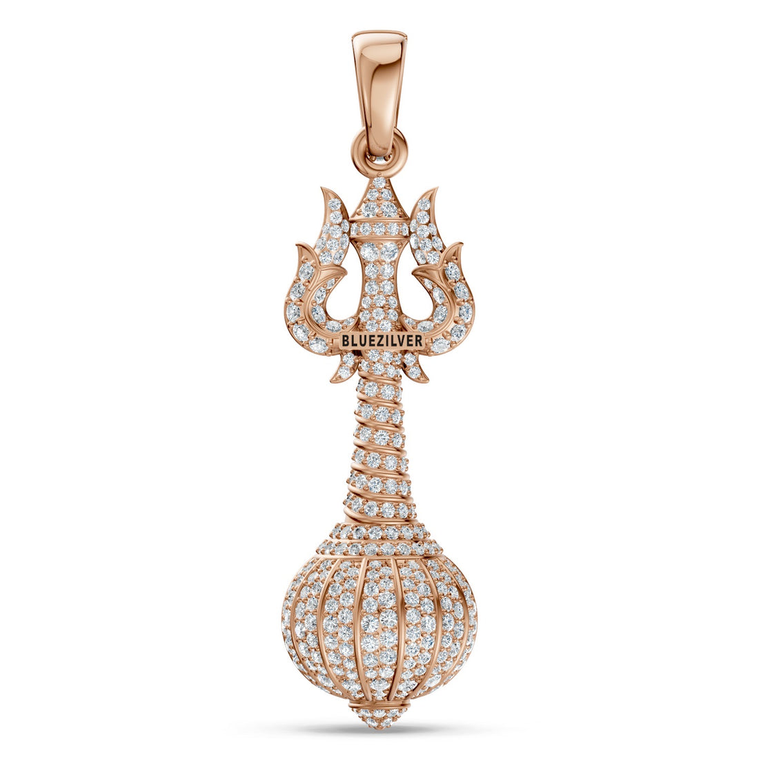 925 Silver Divine Trishul Gada Pendant