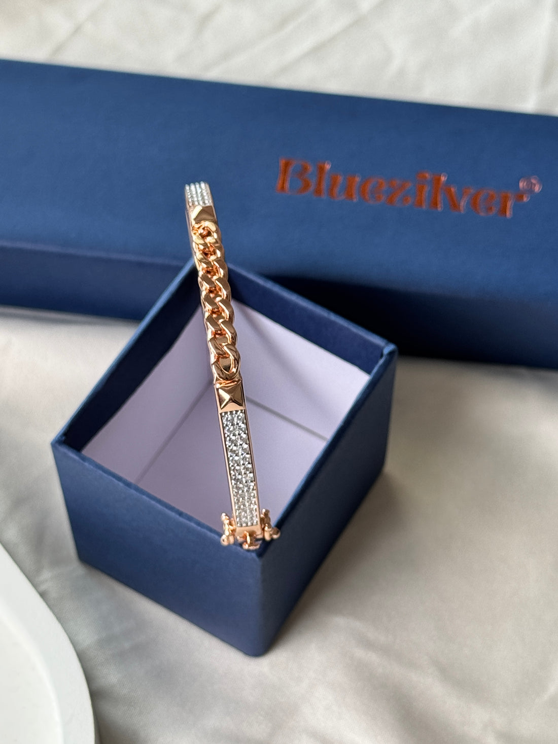 925 Silver RoseGold Cuban Kada