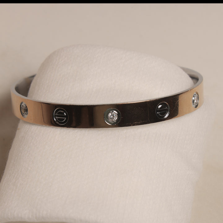 925 Silver Crystal Screw Classic Bracelet
