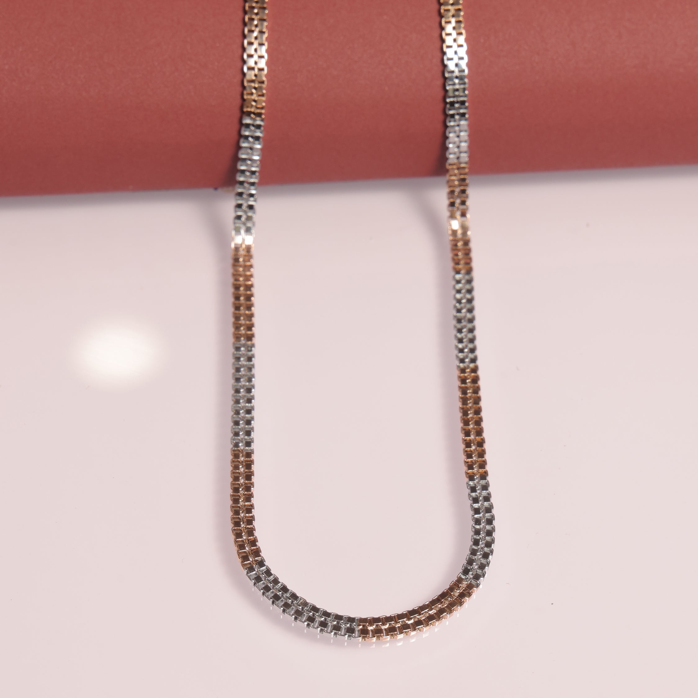 925 Silver Dual-Tone Box Link Chain
