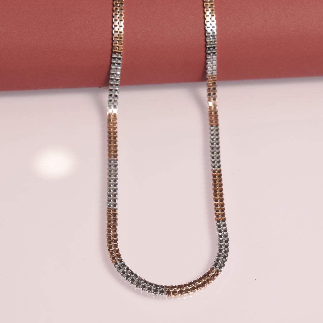 925 Silver Dual-Tone Box Link Chain