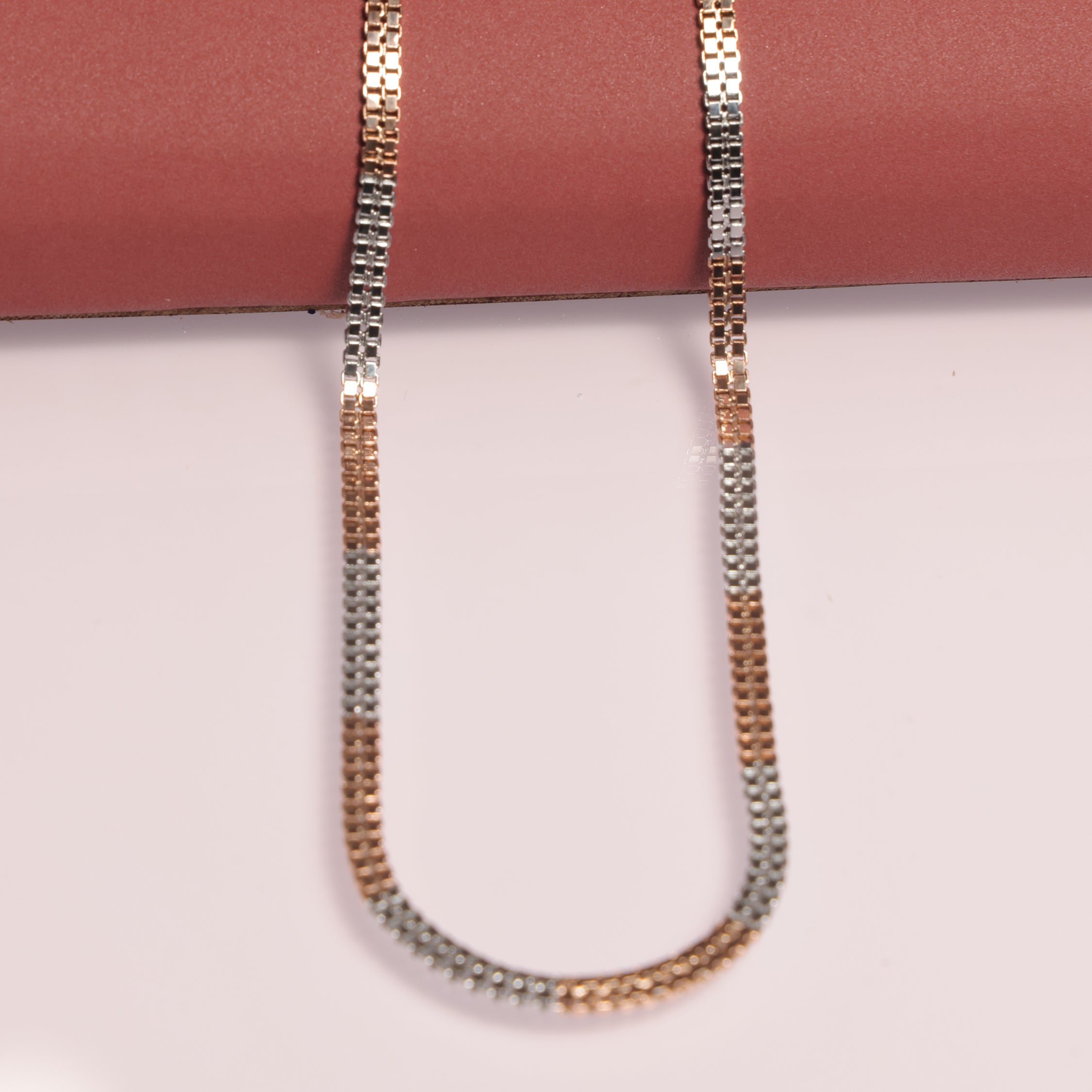 925 Silver Dual-Tone Box Link Chain