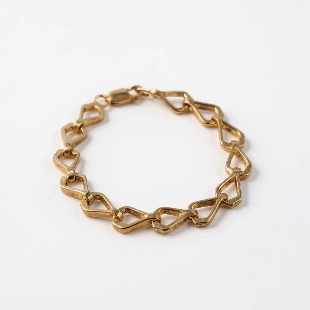 Men’s 925 Silver Angular Chevron Link Bracelet