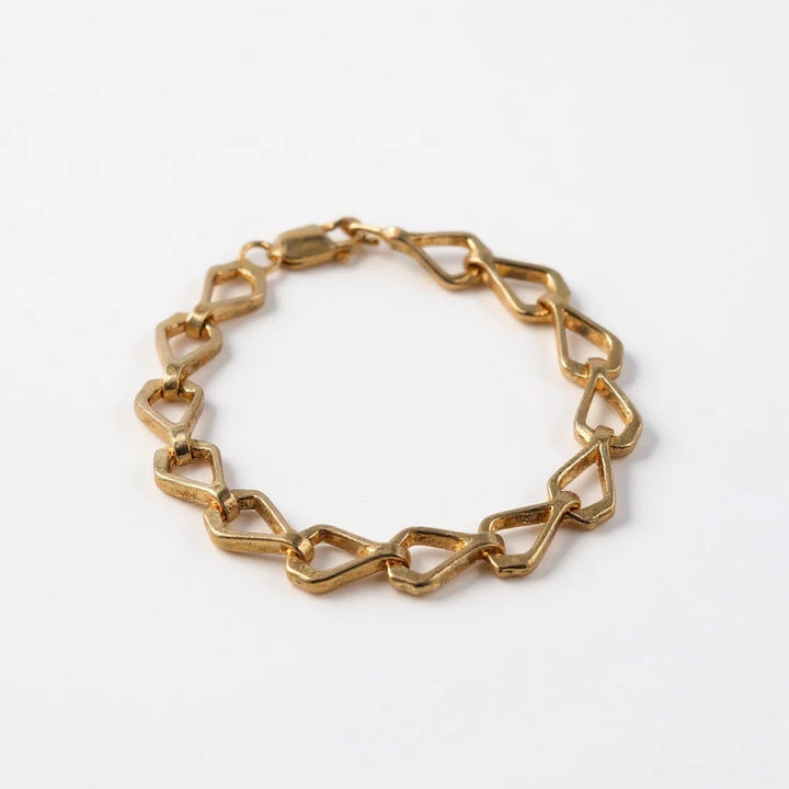 Men’s 925 Silver Angular Chevron Link Bracelet