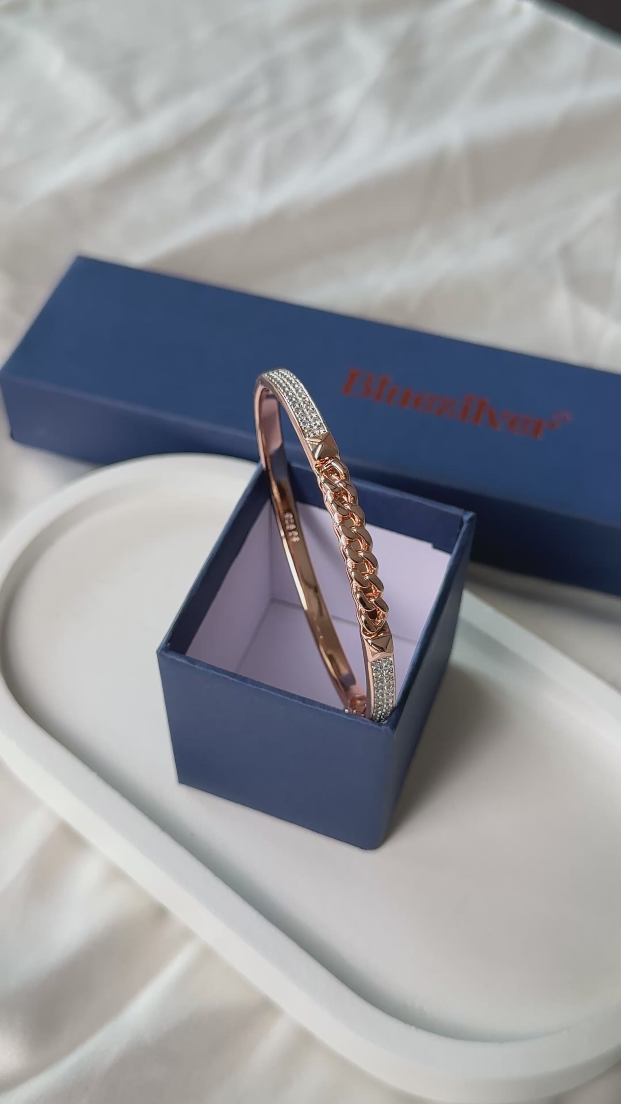 925 Silver RoseGold Cuban Kada